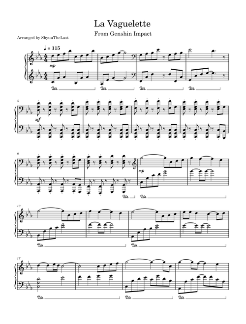 La Vaguelette Piano Cover