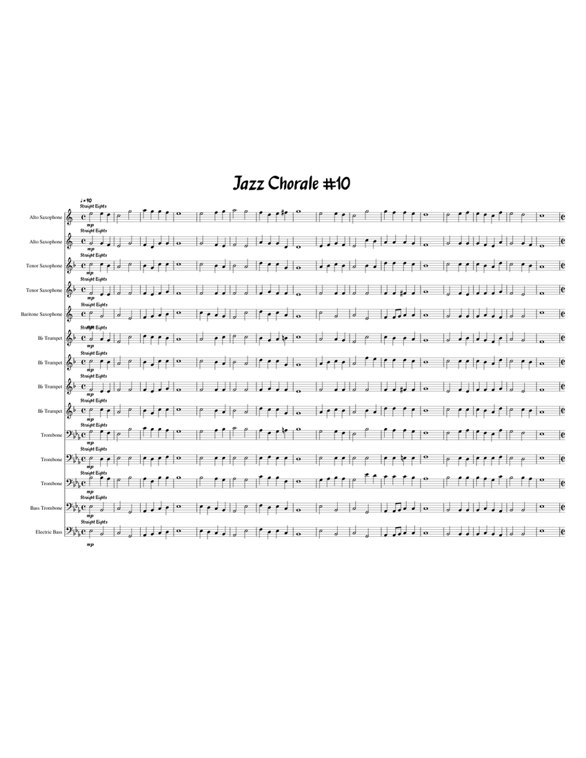 Abide with Me Jazz Chorale Sheet music for Trombone, Trombone bass ...