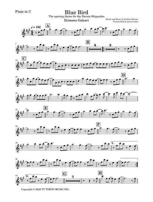 Ikimono Gakari's Blue Bird (Arr. ayuta osanai) - Yoshiki Mizuno (Flute Solo)