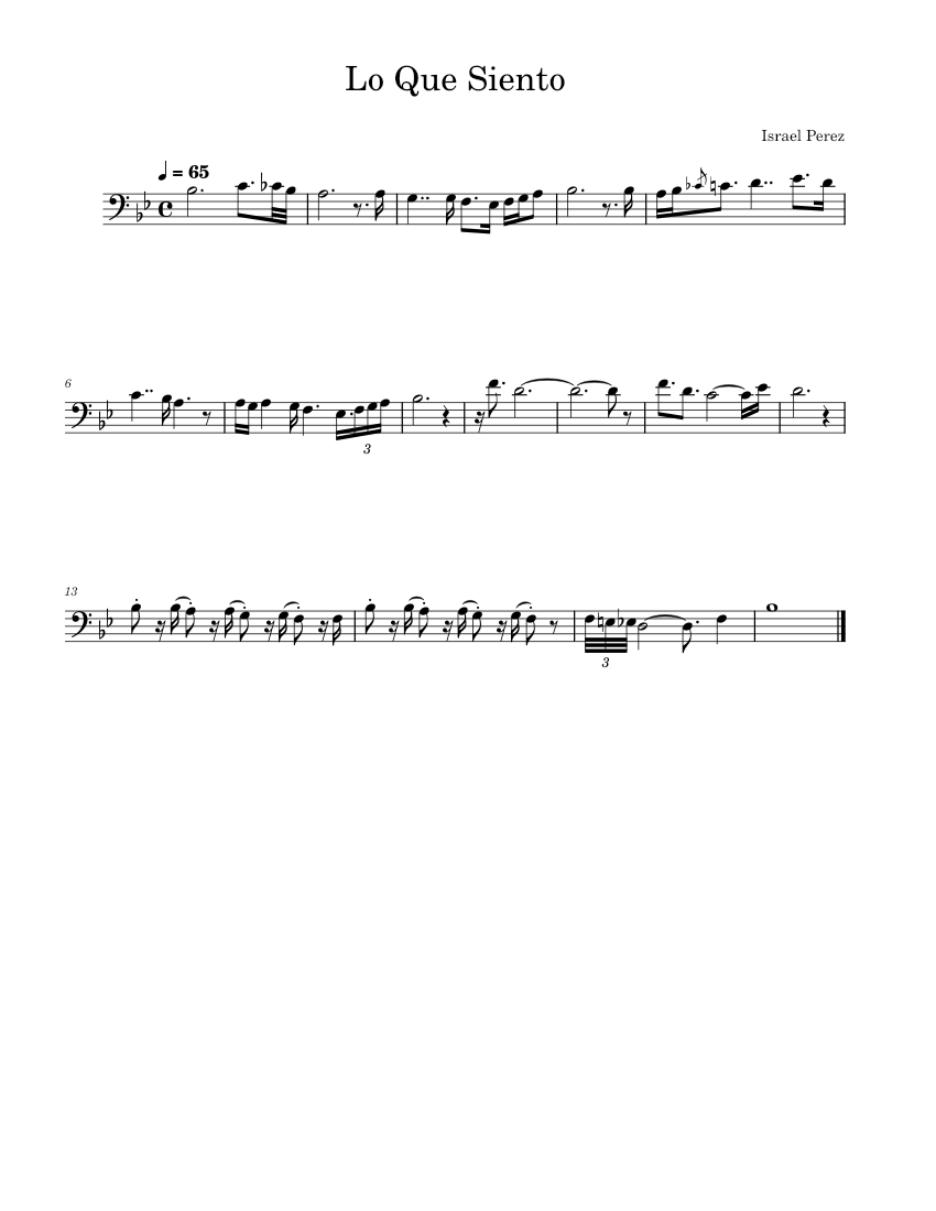 Lo que siento – Cuco Sheet music for Euphonium (Solo) | Musescore.com