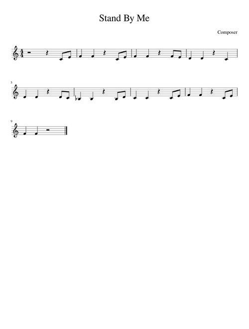Stand By Me  easy piano