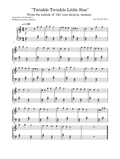 Twinkle Twinkle Little Star – Wolfgang Amadeus Mozart – Children's Nursery Rhyme