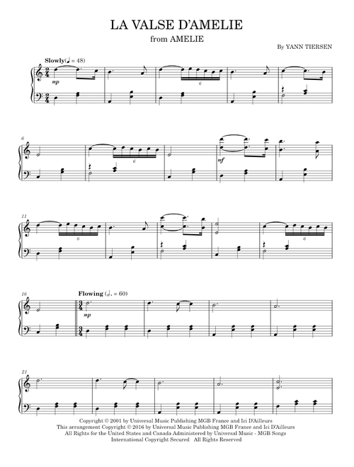 La Valse D'Amelie - Yann Tiersen (Piano Solo)
