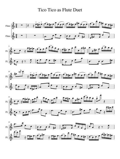 Tico Tico as Flute Duet