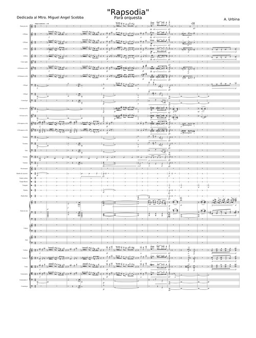 "Rapsodia" Para orquesta.