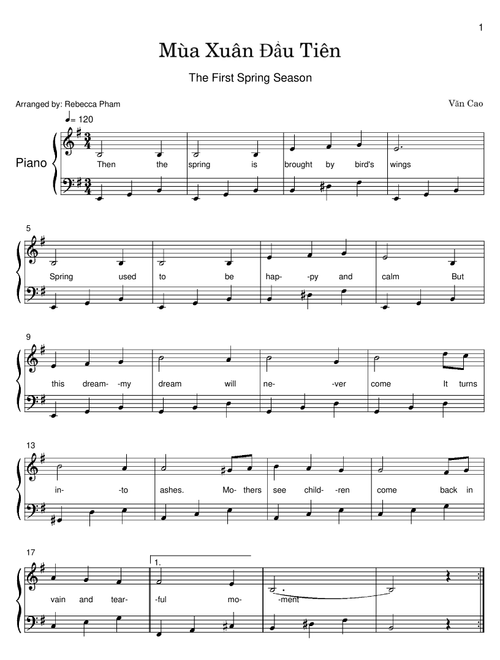 The First Spring Season (Arr. Rebecca Pham) - Văn Cao (Piano Solo)