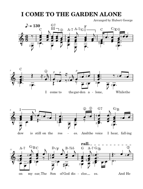 I Come to the Garden Alone – C. Austin Miles - for solo guitar by H. George