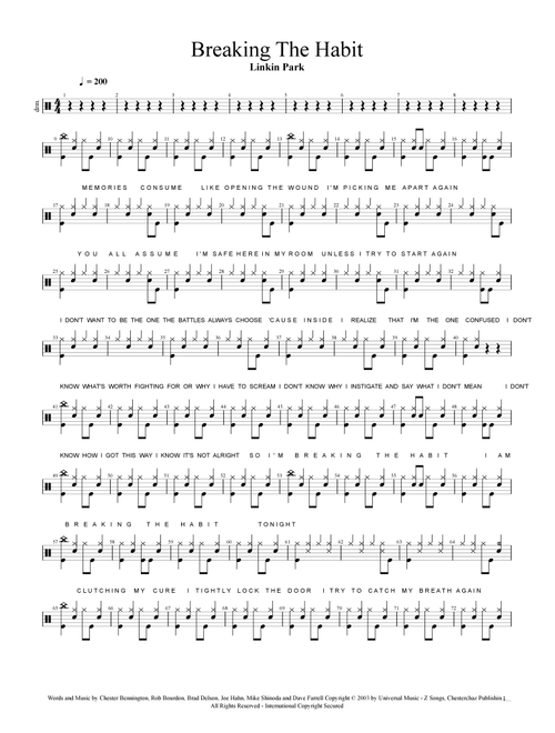 Breaking The Habit (Arr. Cyril Mayer) - Linkin Park (Drums)