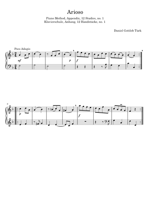 Arioso - Daniel Gottlob Türk