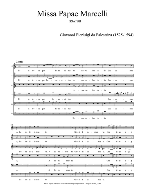 Missa Papae Marcelli - Gloria - Palestrina