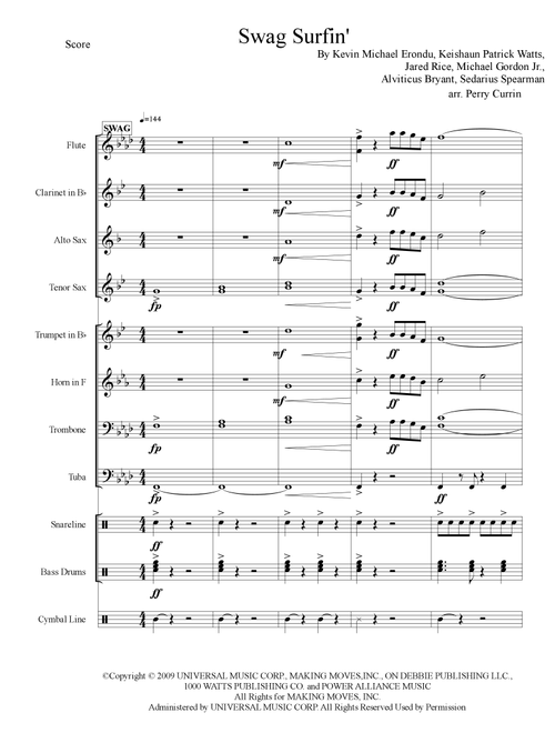 Swag Surfin' (Arr. Perry Currin) - F.l.y. - Fast Life Yungstaz (Marching Band)