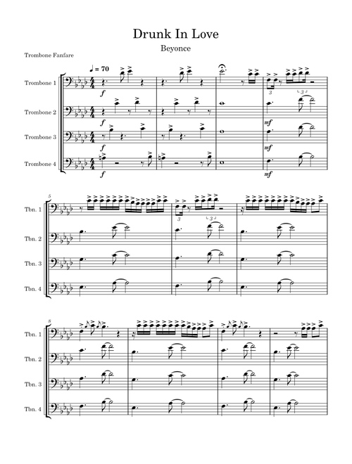 Drunk In Love - Trombone Fanfare