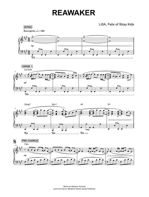 ReawakeR - LiSA, Felix of Stray Kids (Piano)