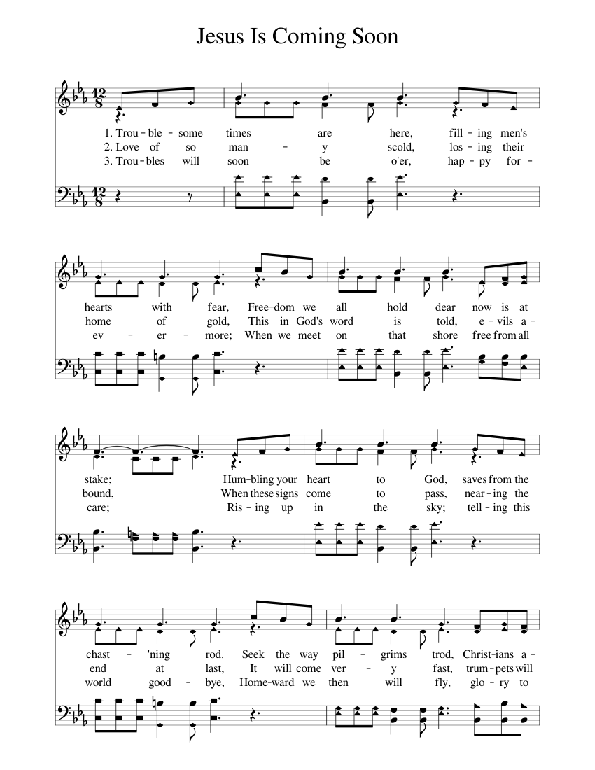 Jesus Is Coming Soon Sheet music for Female, Male (Choral)