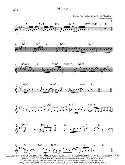 Home (Arr. Fabio Britto) - Blake Shelton (Violin Solo)