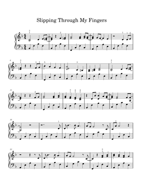 Slipping Through My Fingers – Abba