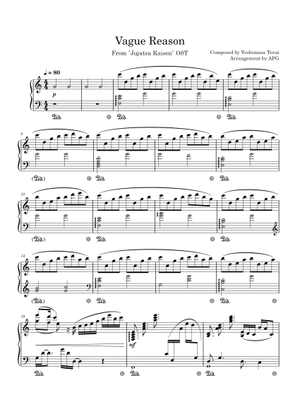 Vague Reason – Yoshimasa Terui (JJK Season 2 Nanami Theme) Sheet