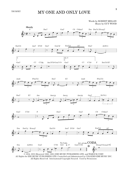 My One And Only Love - Robert Mellin (Trumpet Solo)
