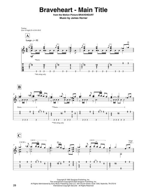 Braveheart - Main Title (arr. David Jaggs) - James Horner (Solo Guitar)
