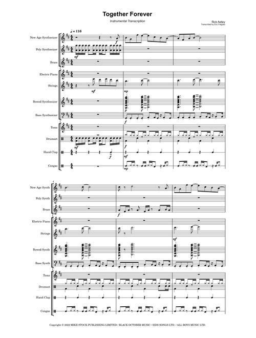 Together Forever - Score Only (Arr. Eric Fregoso) - Pete Waterman, Matthew Aitken, Michael Stock (Large Ensemble)