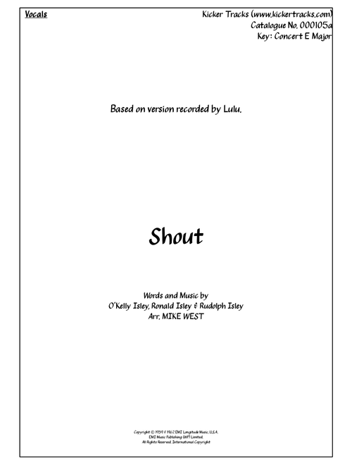 Shout (Arr. Mike West) - The Isley Brothers (Instrumental Solo)