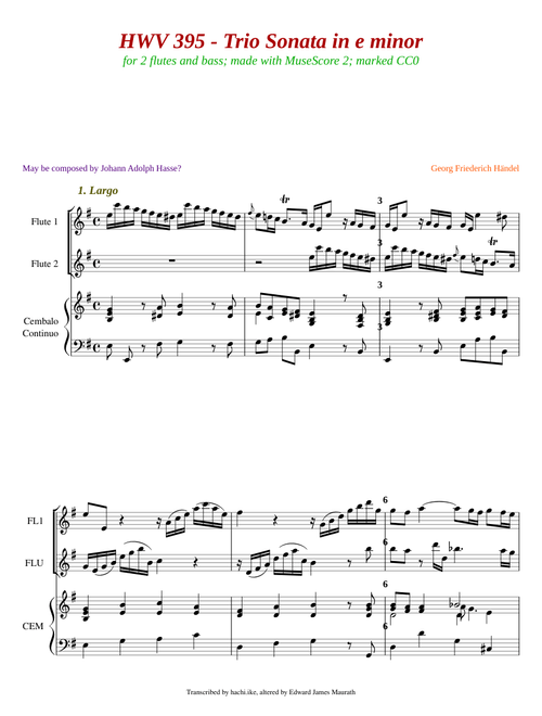 Trio Sonata in E minor, HWV 395 – Georg Friedrich Händel