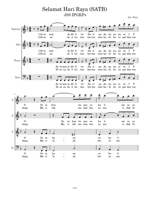 Selamat hari raya – Saloma Selamat Hari Raya (SATB)