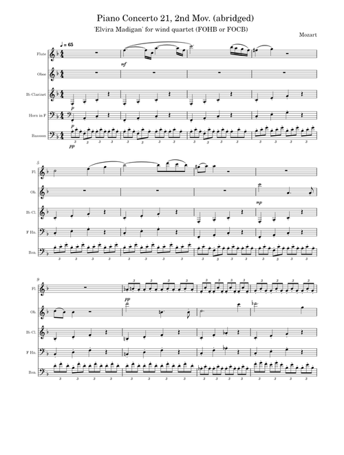 Andante from Piano Concerto No.21 in C major, K.467 – Wolfgang Amadeus Mozart