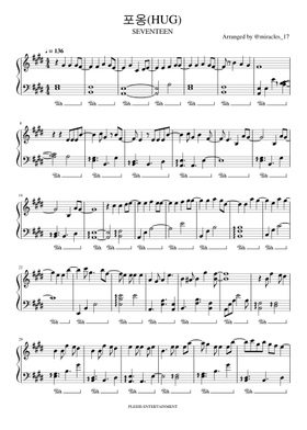 セブチ　楽譜　ピアノスコア My My-Seventeen五線譜プレビュー