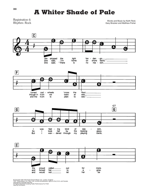 A Whiter Shade Of Pale - Procol Harum (E-Z Play Today)