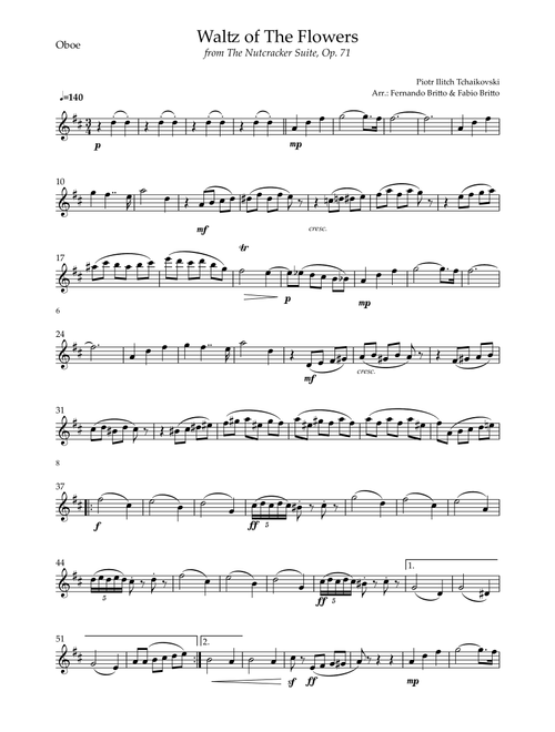 Waltz of The Flowers - from Nutcracker (P. I. Tchaikovsky) for Oboe Solo (Arr. Fabio Britto) - Piotr Ilitch Tchaikovsky (Oboe Solo)