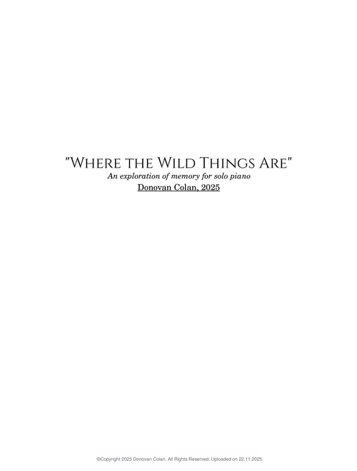 Where The Wild Things Are - Miniature No.1 'First Light' - Donovan Colan, 2025
