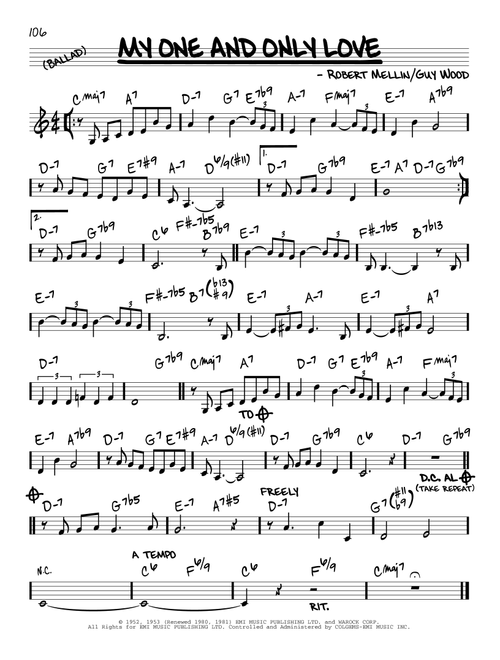 My One And Only Love - John Coltrane (Real Book - Melody-Chords)