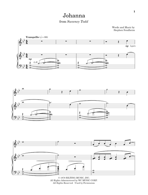 Johanna (from Sweeney Todd) - Stephen Sondheim (Flute and Piano)