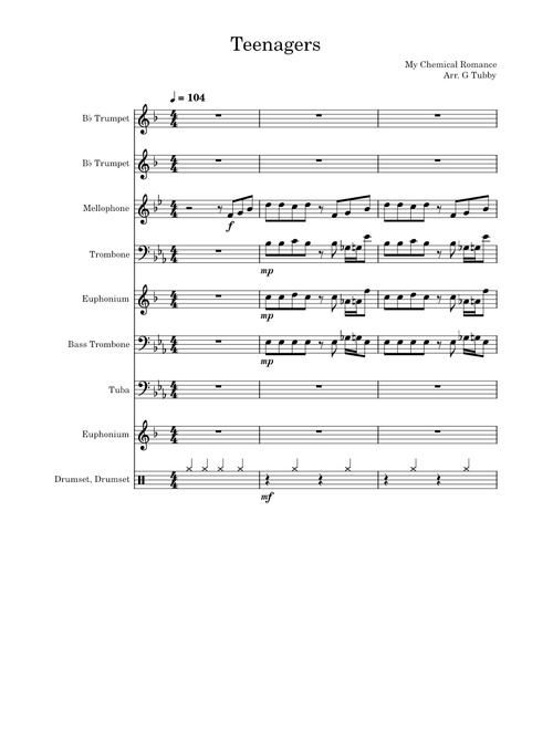 Teenagers – My Chemical Romance (For Leighton Buzzard Philharmonic Marching Band)