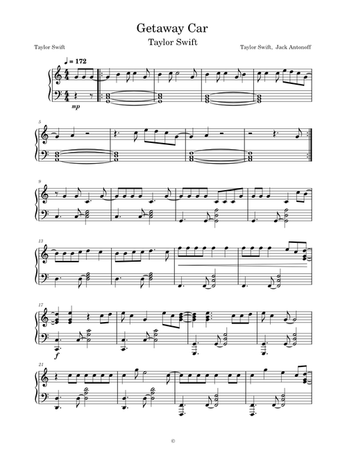 Getaway Car - Taylor Swift