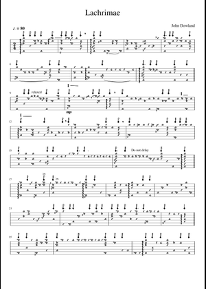 Lachrimae Pavan Sheet Music and Tab for Lute (Solo) | MuseScore.com