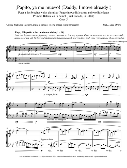 ¡Papito, ya me muevo! (Daddy, I move already!), op. 5