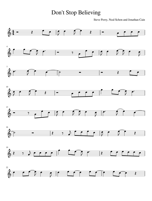 Don't Stop Believing (Alto Sax)