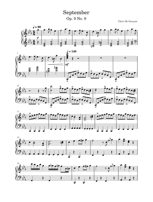 September Op. 9 No. 9 Original Composition