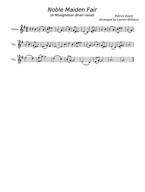 Noble Maiden Fair from Disney's Brave for Violin