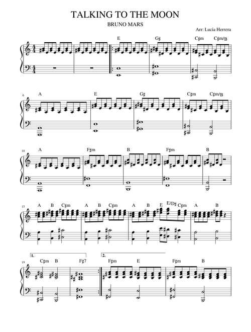 Talking to the moon – Bruno Mars