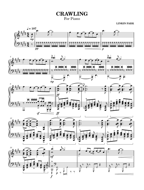 Crawling – Linkin Park | Piano Arrangement