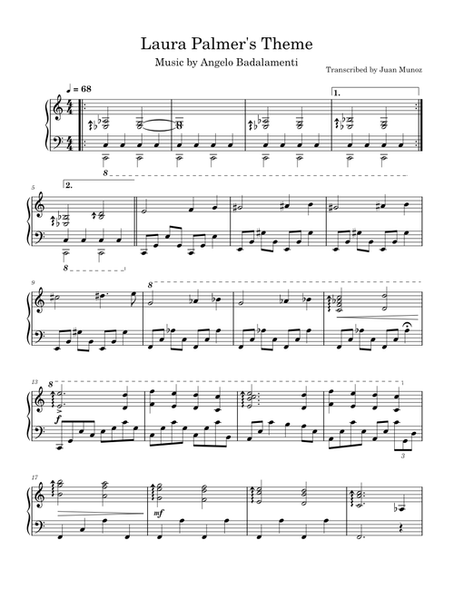 Laura Palmer’s Theme – Angelo Badalamenti (solo from Youtube performance)
