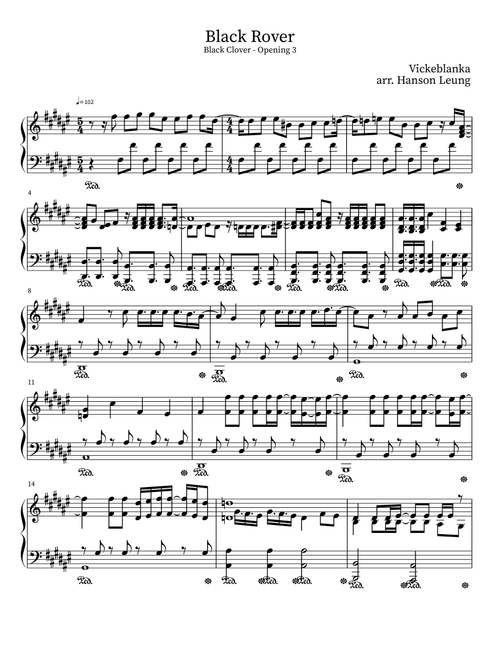 Black Rover (Arr. Hanson Leung) - Junya Yamaike (Pka Vickeblanka) (Piano Solo)