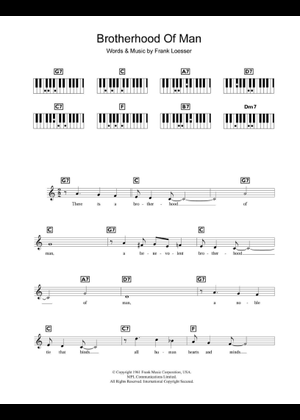 Brotherhood Of Man – Frank Loesser Sheet Music with Chords for
