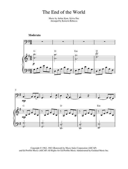 The End Of The World (Arr. Kaiserin Rebecca) - The Carpenters (Cello and Piano)