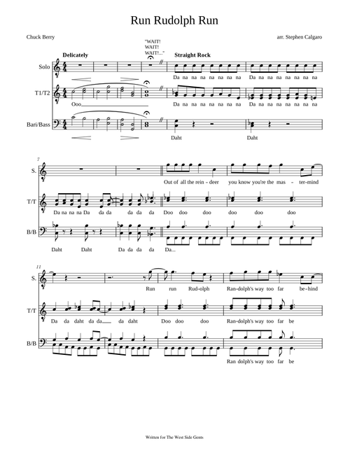 Run Rudolph Run - Chuck Berry (TTBB A Cappella)