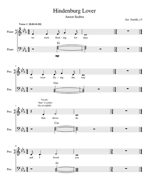 Hindenburg Lover - Piano