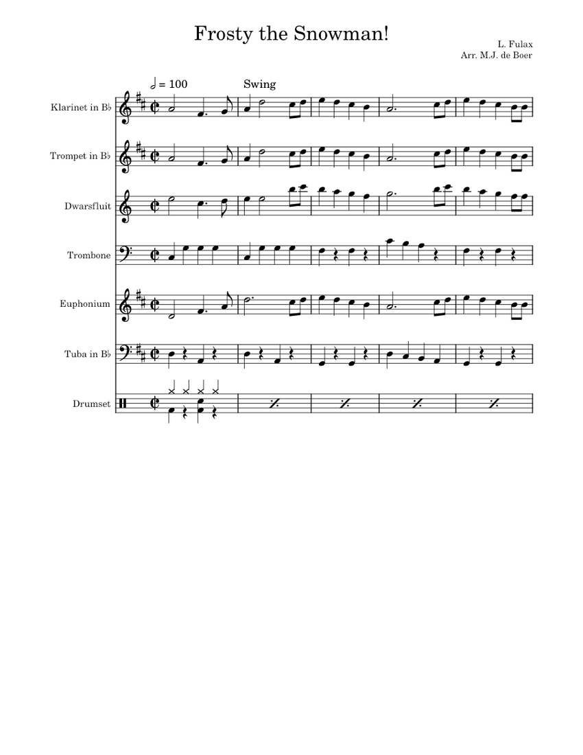 Frosty the snowman Gene Autry Sheet music for Trombone, Euphonium